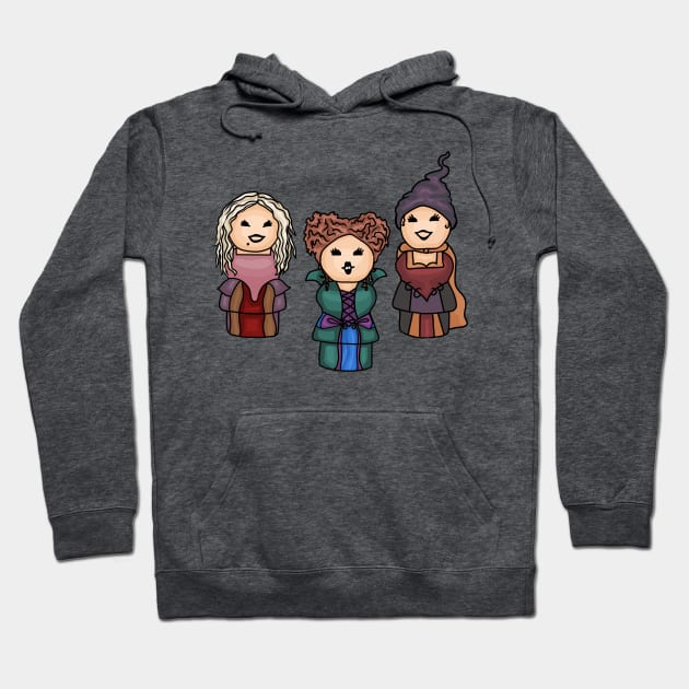 Three Hocus Pocus Little Witches Hoodie by Slightly Unhinged